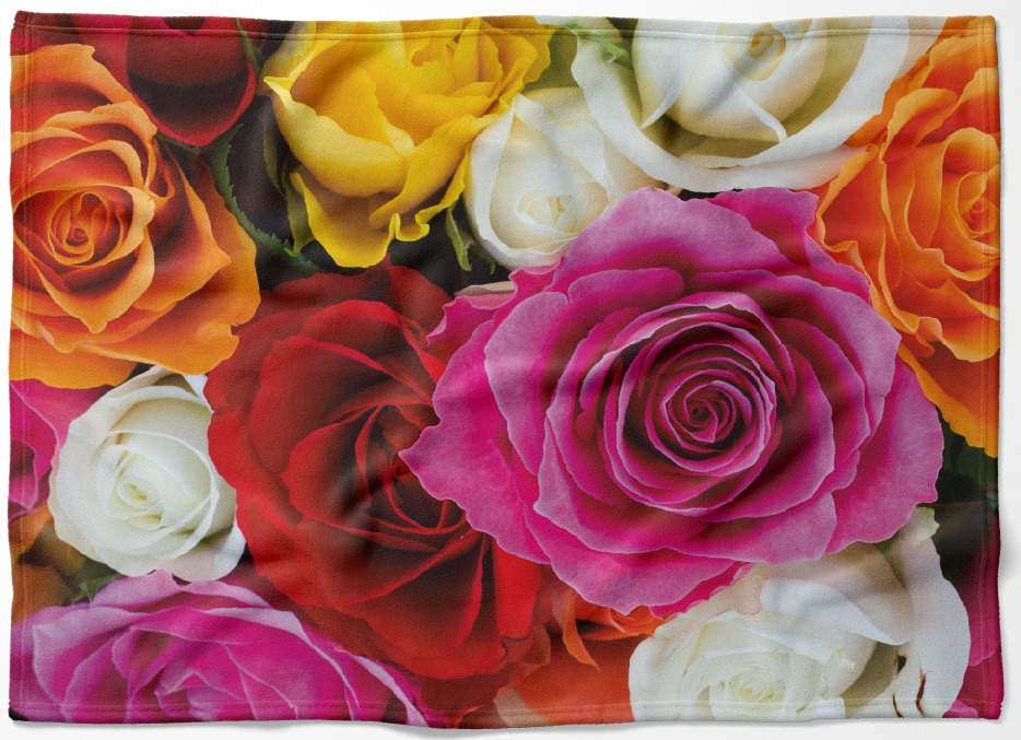 Deka Barevné růže (Rozměr : 200 x 140 cm, Podšití beránkem: NE)