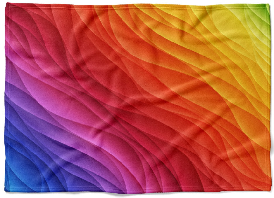 Levně Deka Barevné vlny (Rozměr : 150 x 120 cm, Podšití beránkem: NE)