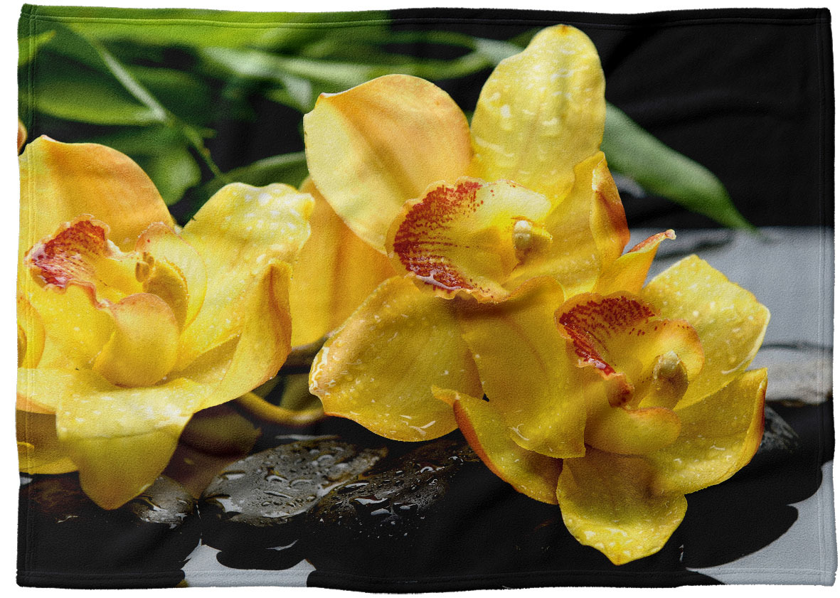 IMPAR Fleecová deka Žluté květy 150x120 cm (Rozměr : 200 x 140 cm, Podšití beránkem: NE)