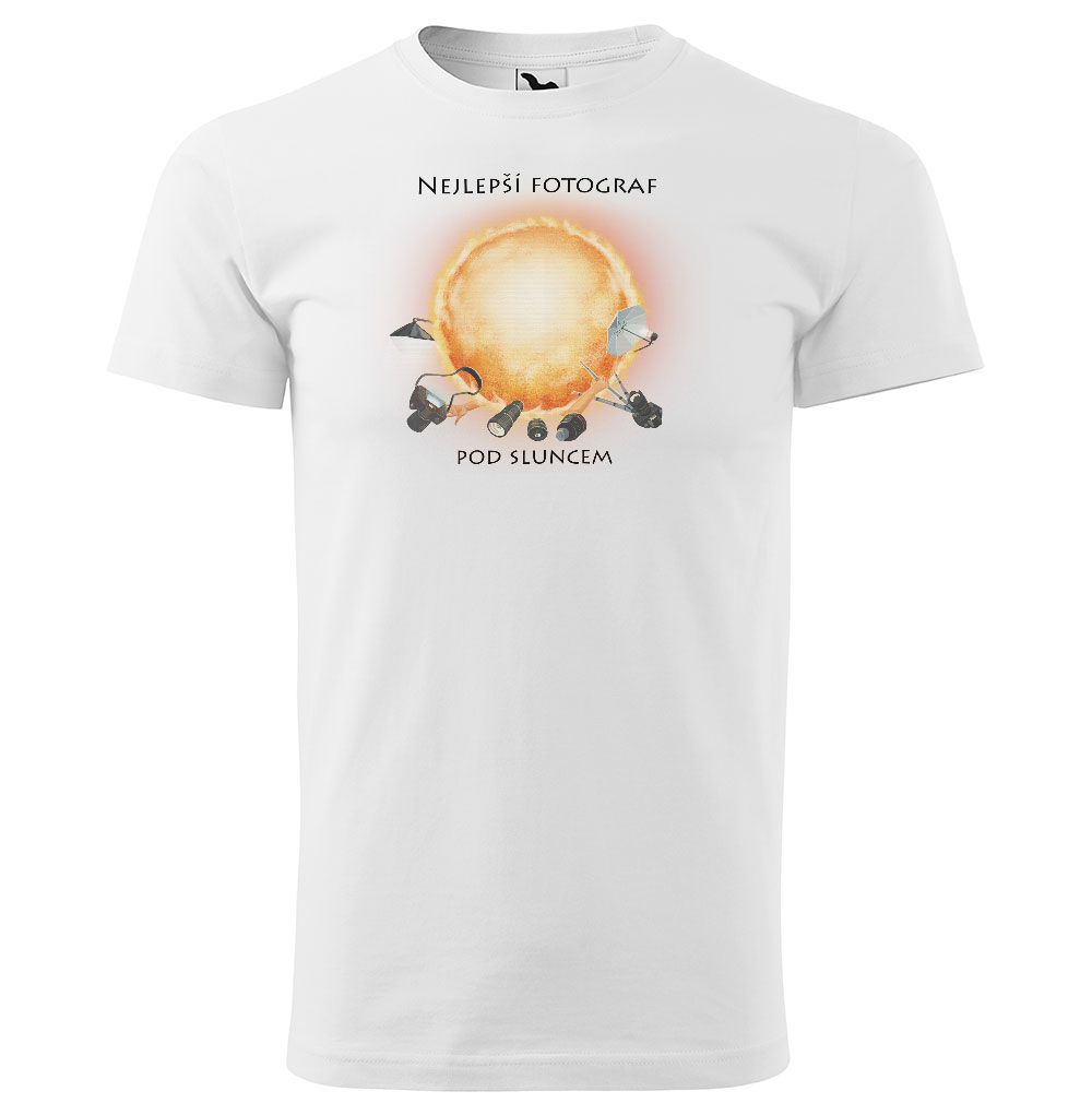 Tričko Nejlepší fotograf pod sluncem – pánské (Velikost: XS, Barva trička: Bílá)