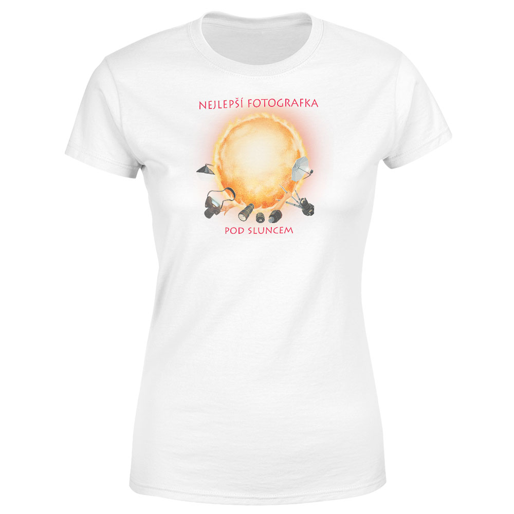 Tričko Nejlepší fotografka pod sluncem – dámské (Velikost: XL, Barva trička: Bílá)