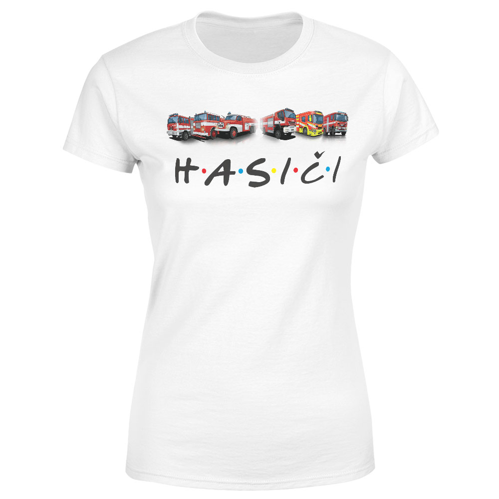 Tričko Hasiči (Velikost: M, Typ: pro ženy, Barva trička: Bílá)