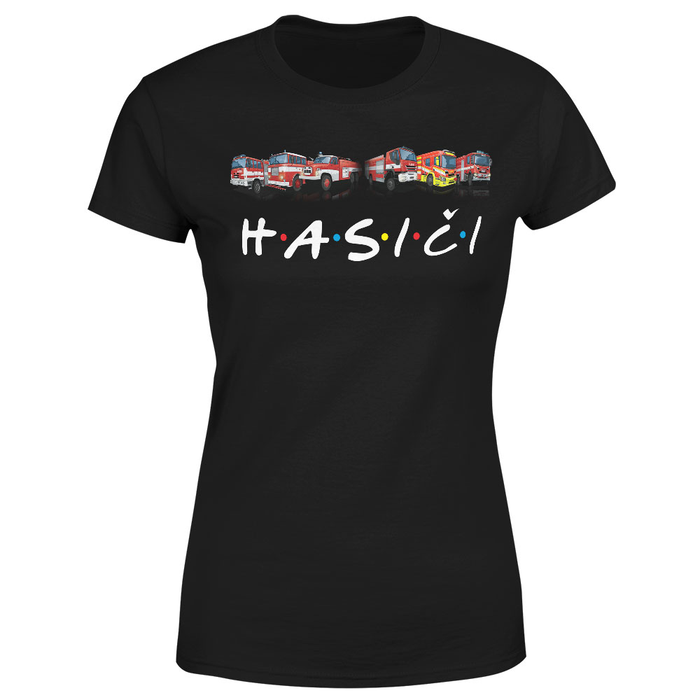 Tričko Hasiči (Velikost: XS, Typ: pro ženy, Barva trička: Černá)