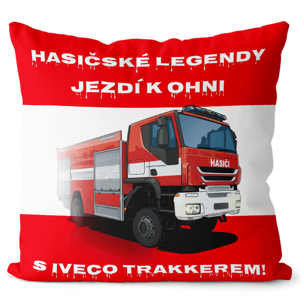 Polštář Hasičské legendy – IVECO Trakker (Velikost: 55 x 55 cm)