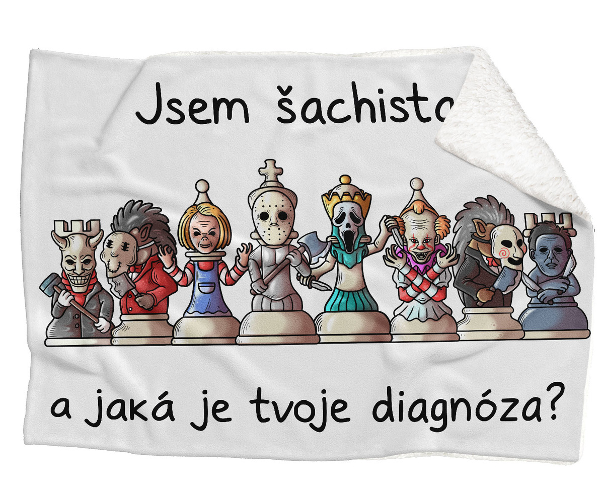 Levně Deka Diagnóza šachista (Podšití beránkem: ANO)