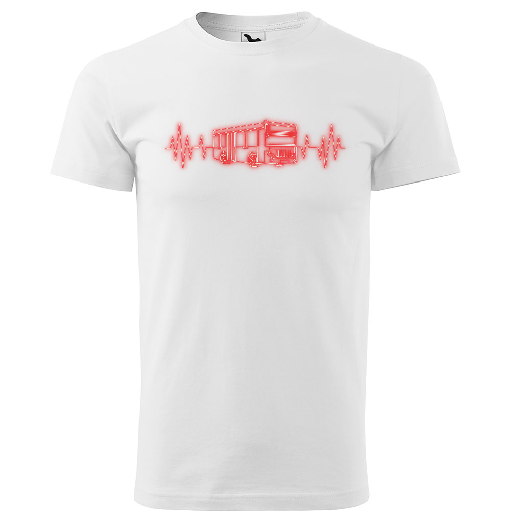 Tričko Bus Heartbeat (Velikost: XS, Typ: pro muže, Barva trička: Bílá)
