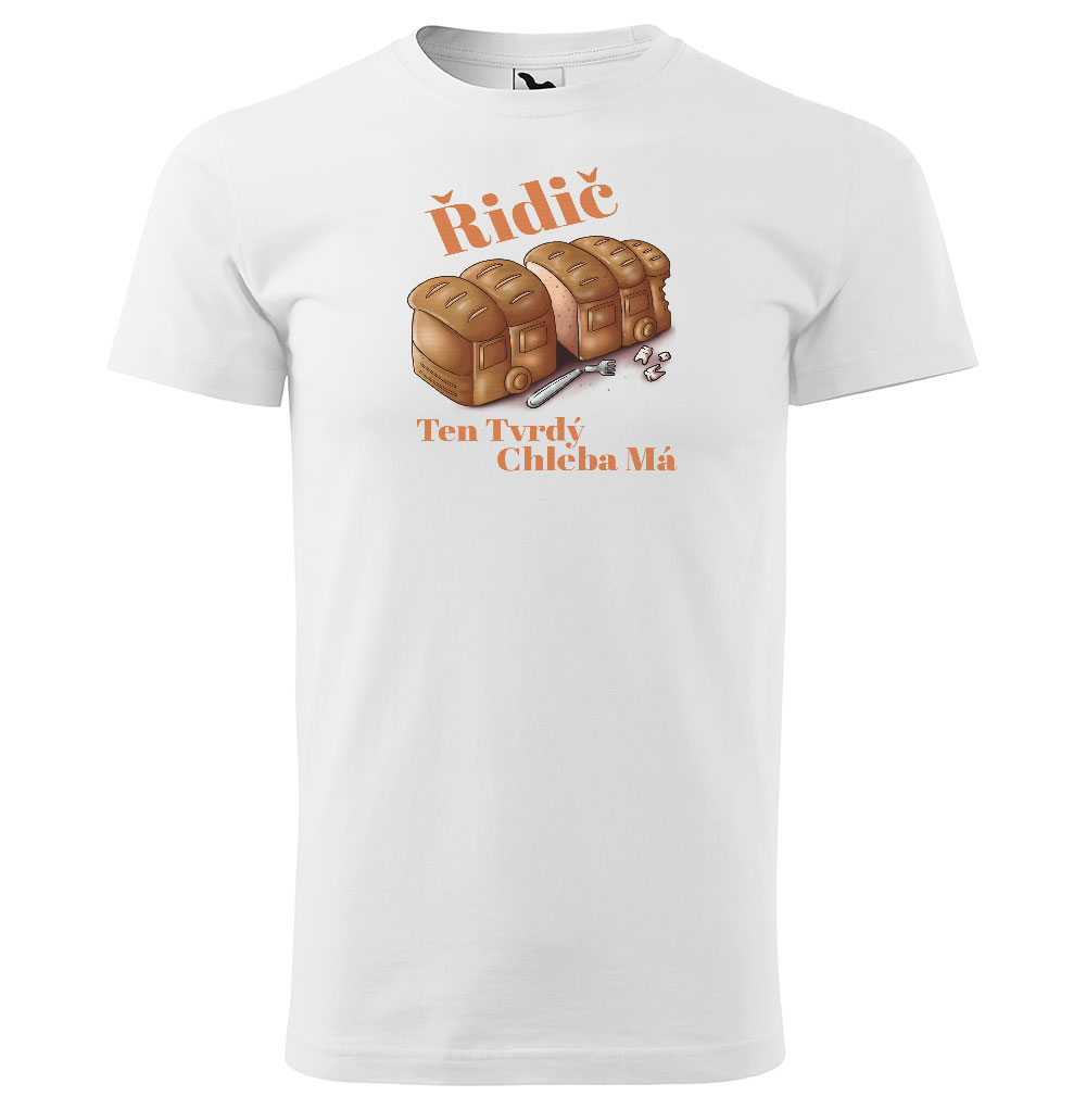 Tričko Tvrdý chleba – autobus (pánské) (Velikost: 5XL, Barva trička: Bílá)