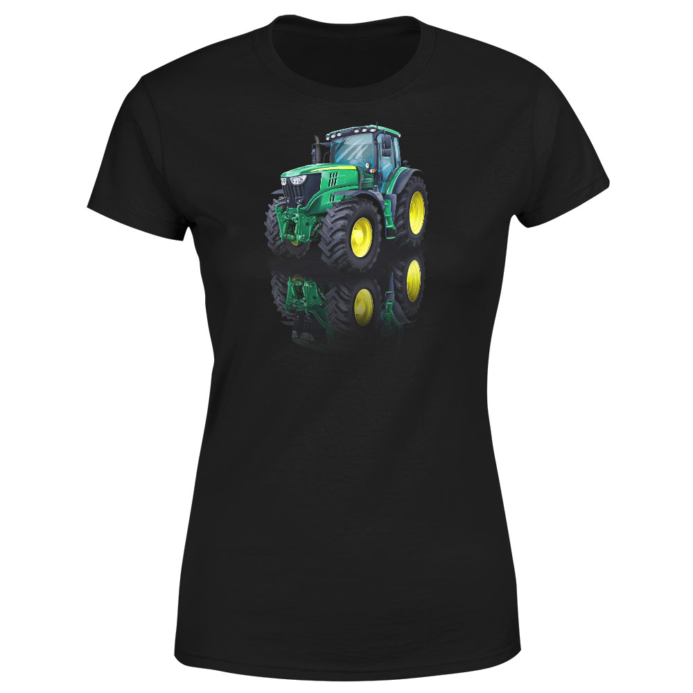 Tričko John Deere 6125R (Velikost: M, Typ: pro ženy, Barva trička: Černá)