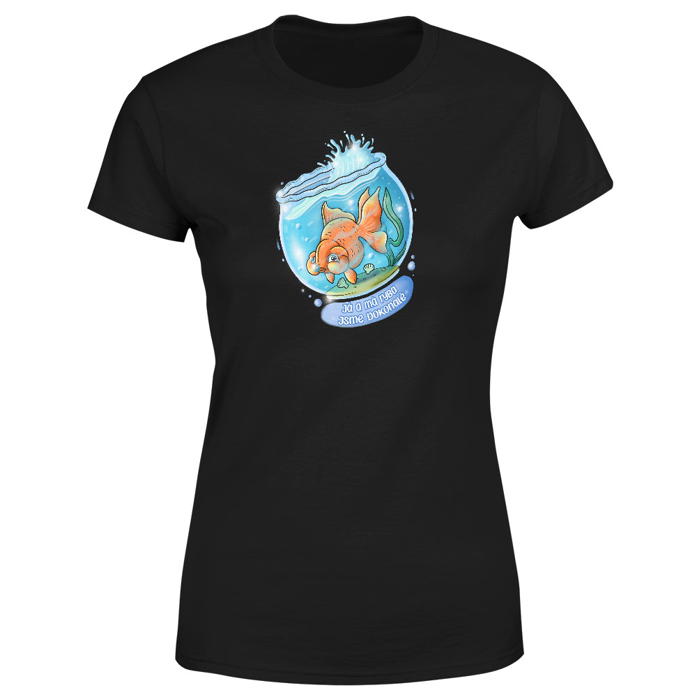 Tričko Dokonalá ryba – dámské (Velikost: XS, Barva trička: Černá)