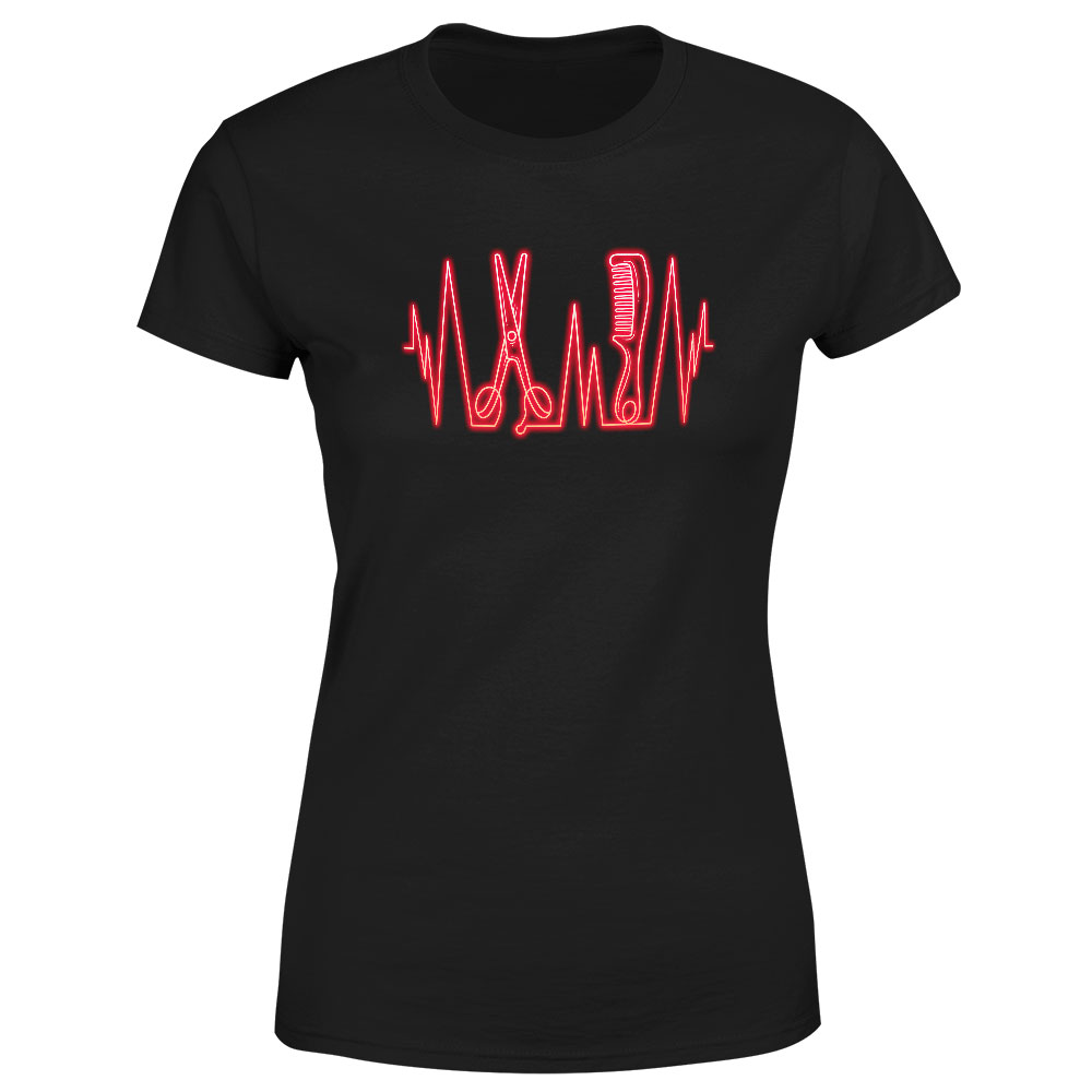 Tričko Heartbeat comb – dámské (Velikost: L, Barva trička: Černá)