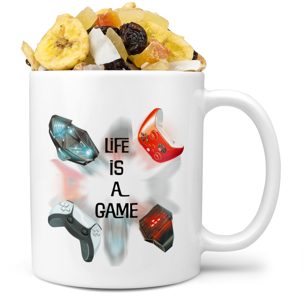 Hrnek Life is a game (Náplň hrníčku: Tropická směs)