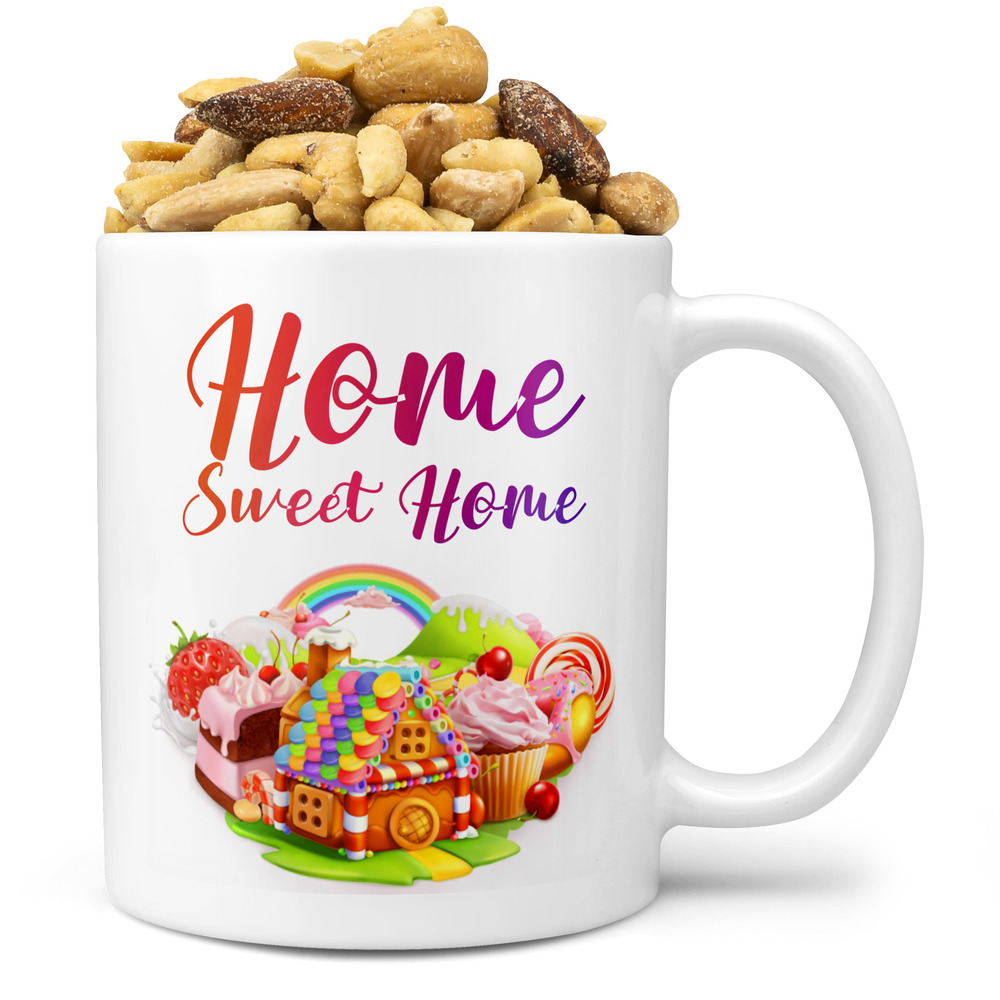 Hrnek Home sweet home – candy (Náplň hrníčku: Směs slaných oříšků)