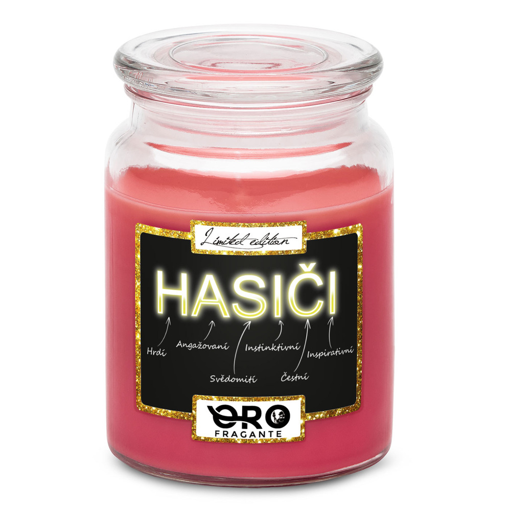 Svíčka Hasiči – vlastnosti (Vůně svíčky: Višně v čokoládě)