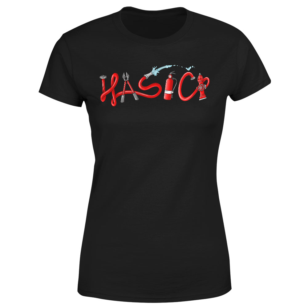 Tričko Hasiči – red (Velikost: S, Typ: pro ženy, Barva trička: Černá)