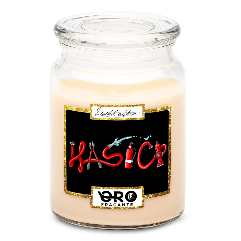 Svíčka Hasiči – red (Vůně svíčky: Vanilka)