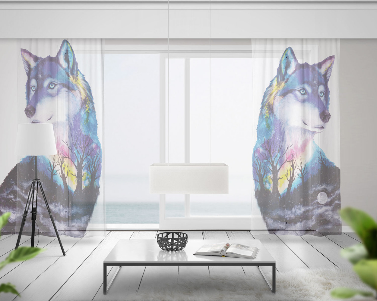 Záclony Vlk art (Rozměr záclony: 150x250)