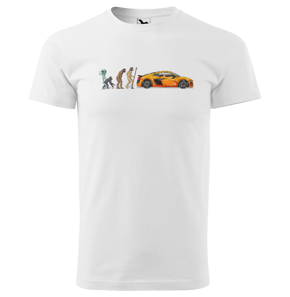 Tričko Evolution car (Velikost: XS, Typ: pro muže, Barva trička: Bílá)