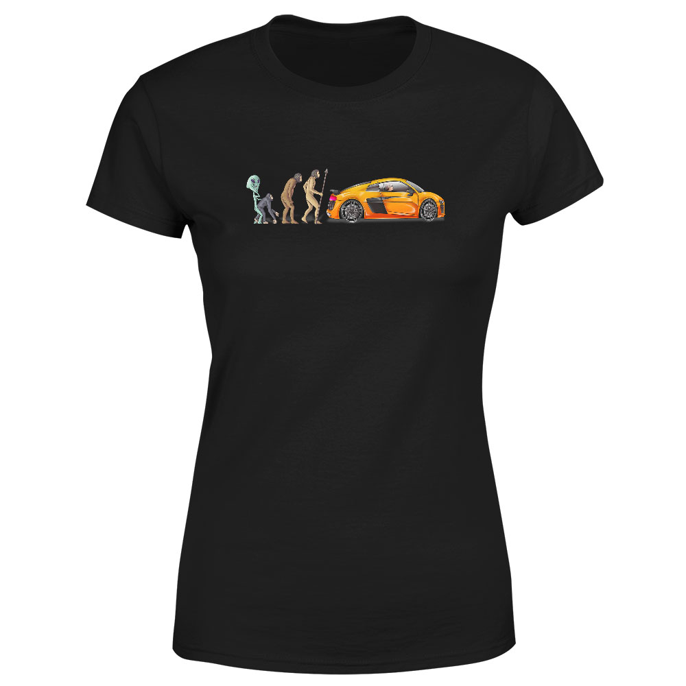 Tričko Evolution car (Velikost: S, Typ: pro ženy, Barva trička: Černá)
