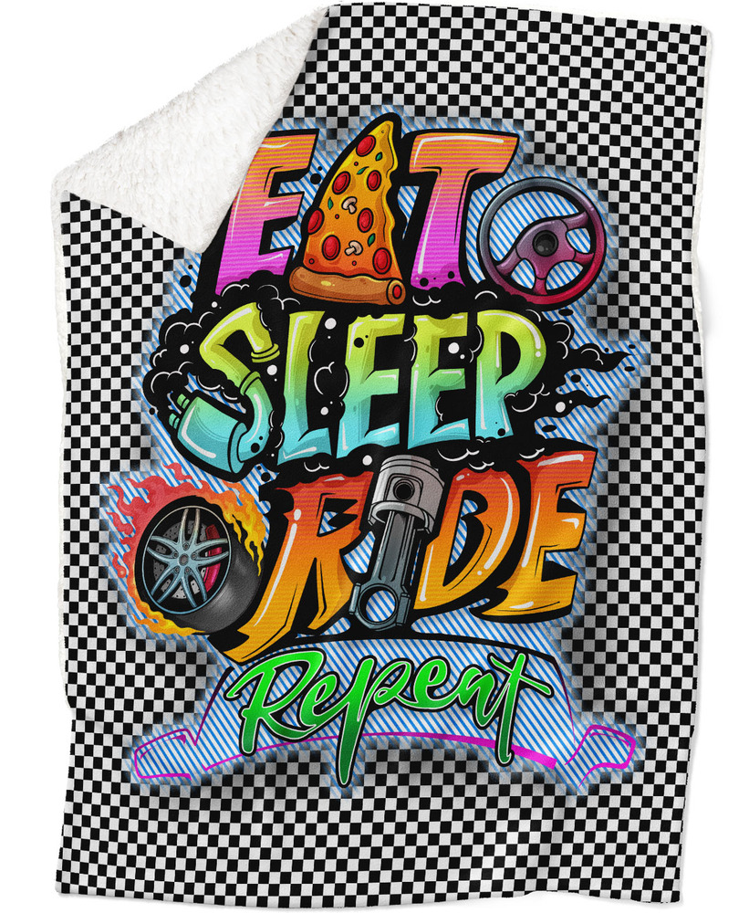 Deka Eat sleep ride (Podšití beránkem: ANO)