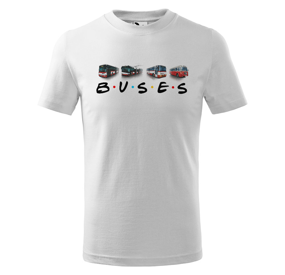 Tričko Buses - dětské (Velikost: 110, Barva trička: Bílá)