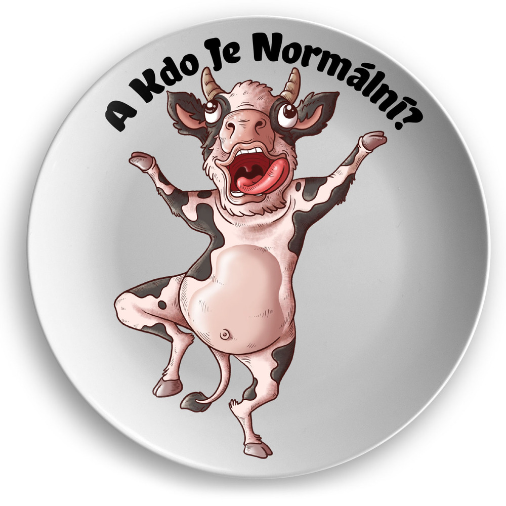 Talíř Kdo je normální – kráva