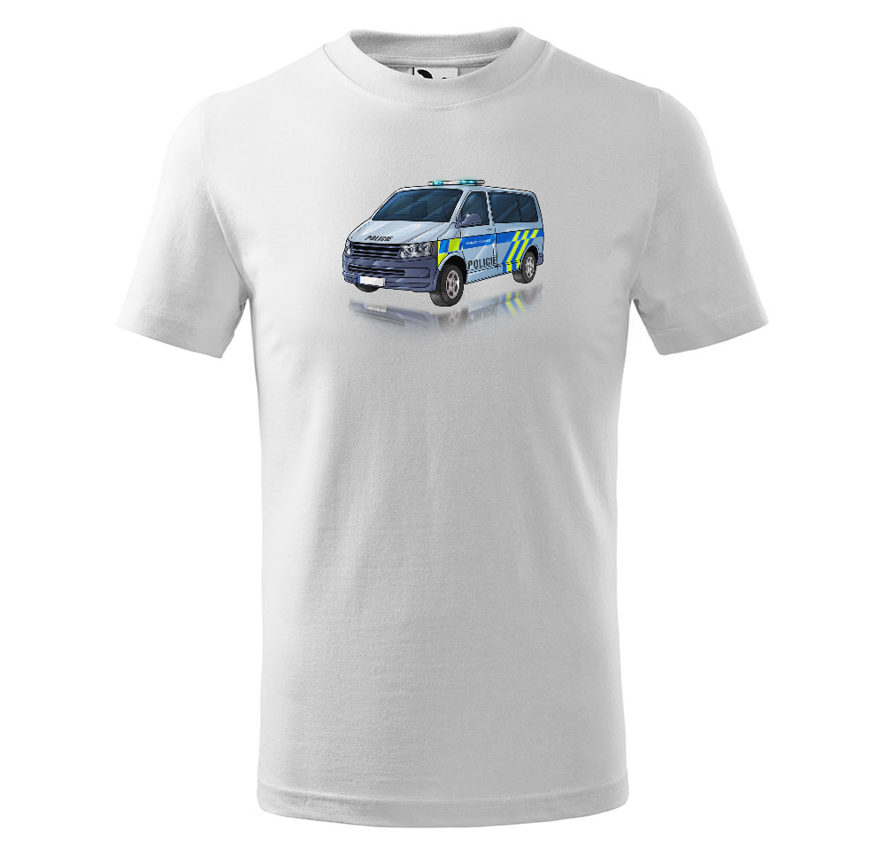 Tričko Policejní dodávka – dětské (Velikost: 110, Barva trička: Bílá)