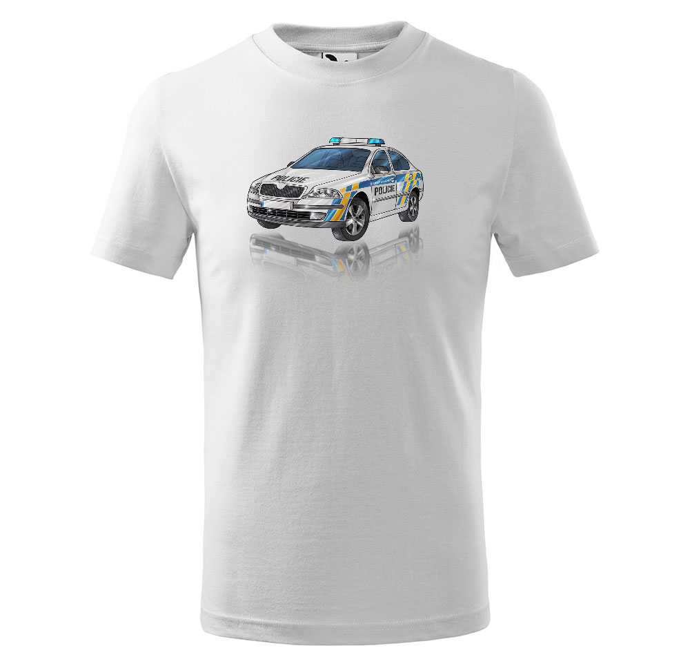 Tričko Policejní Octavia – dětské (Velikost: 110, Barva trička: Bílá)