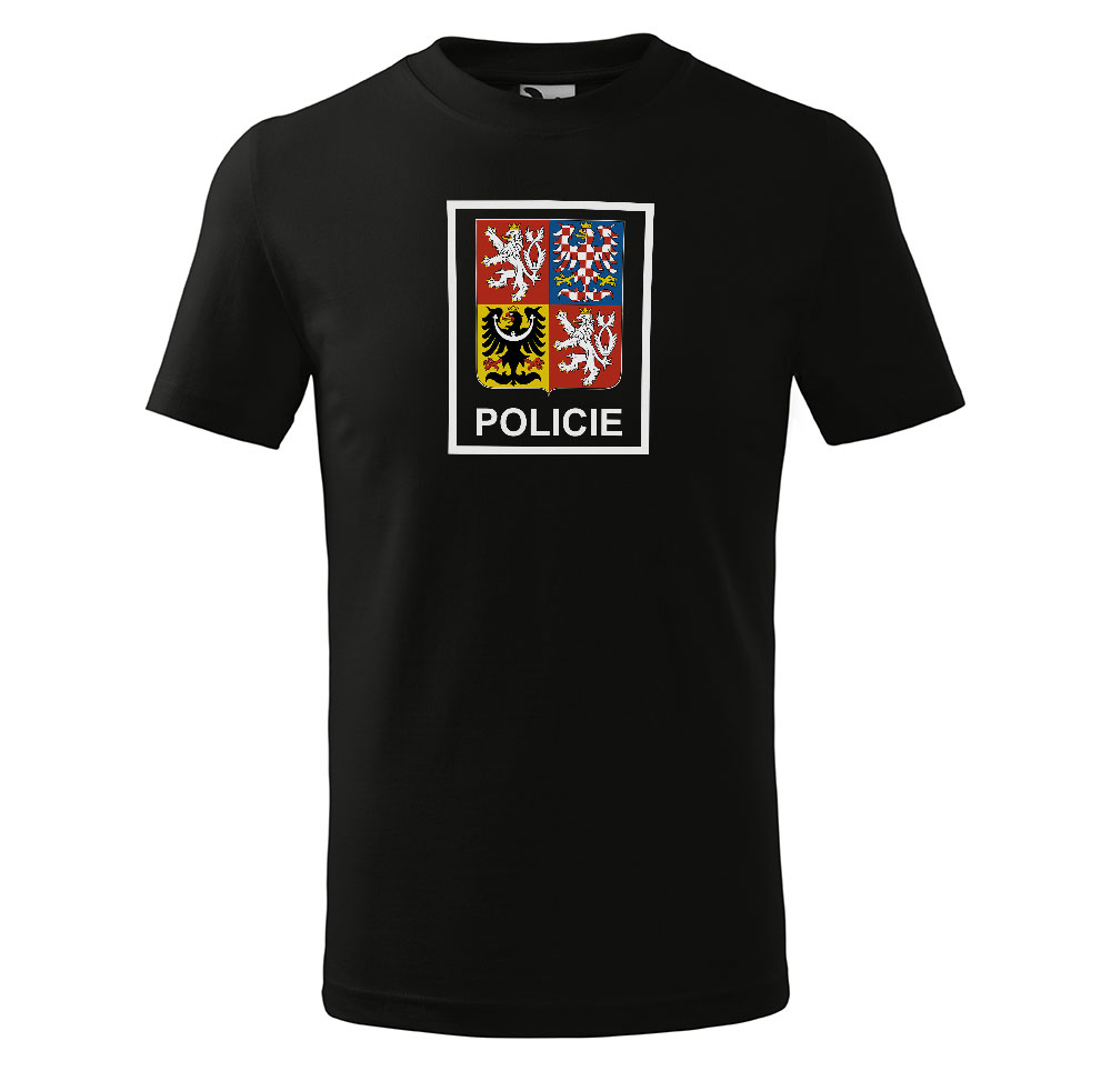 Tričko Policejní erb – dětské (Velikost: 110, Barva trička: Černá)