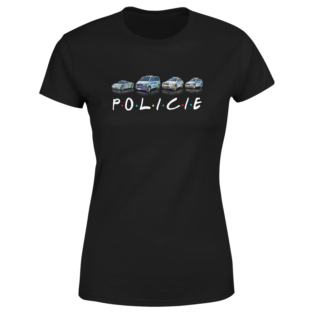 Tričko Policie (Velikost: XS, Typ: pro ženy, Barva trička: Černá)