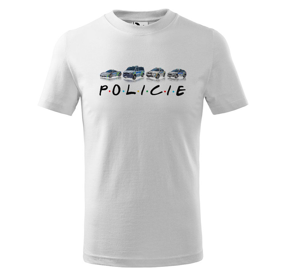 Tričko Policie – dětské (Velikost: 110, Barva trička: Bílá)