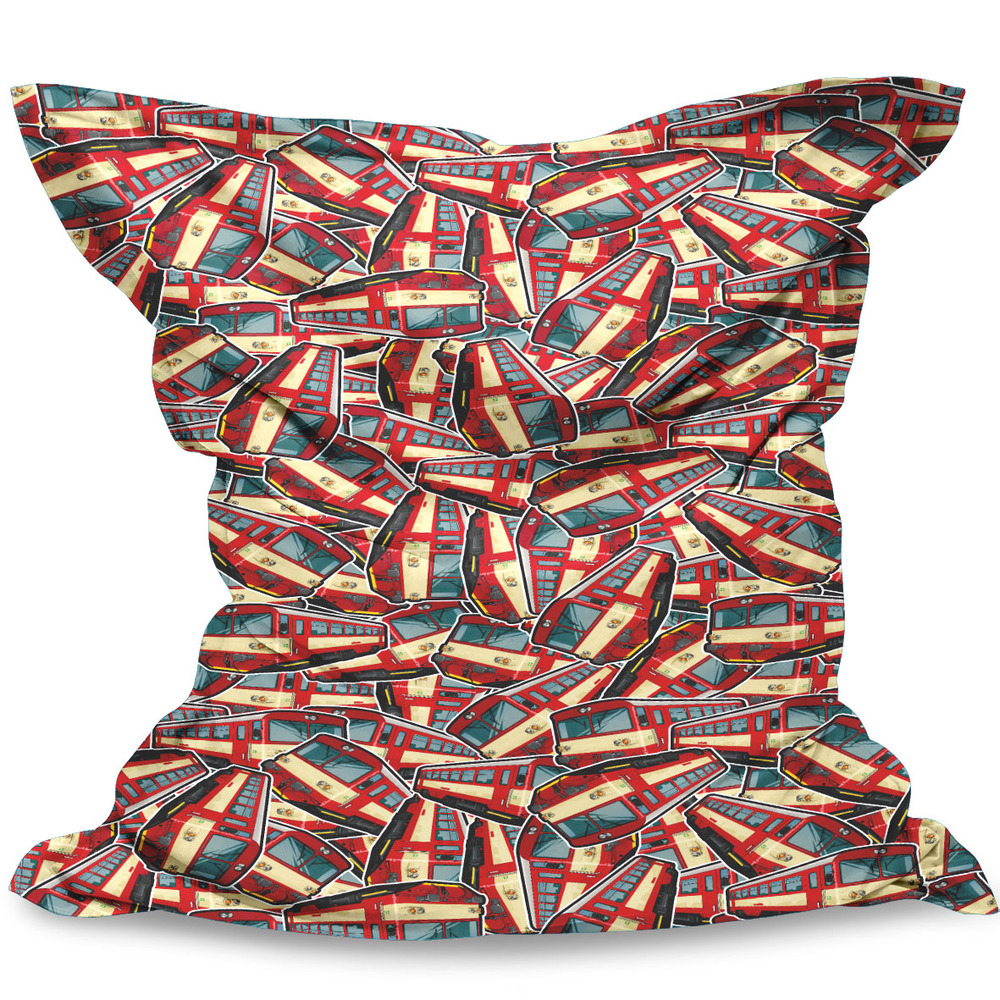 Sedací vak 810 červená pattern (Rozměr : 100x140cm, Materiál: Samet, Výplň: EPS kuličky)
