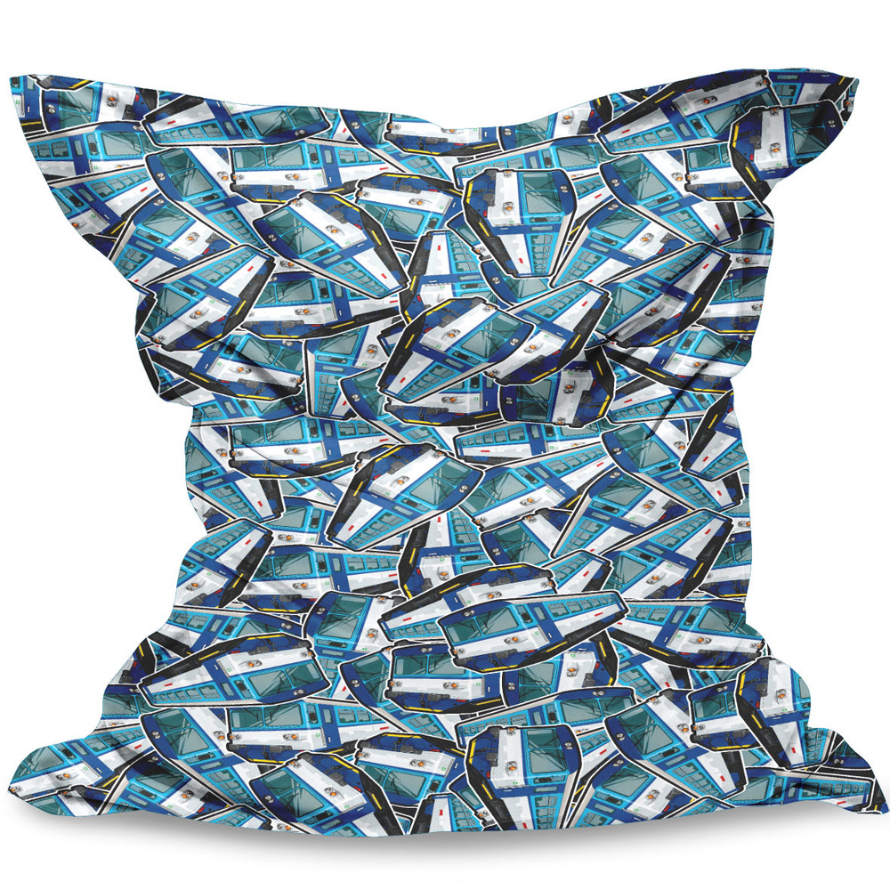 Levně Sedací vak 810 modrá pattern (Rozměr : 100x140cm, Materiál: Samet, Výplň: EPS kuličky)