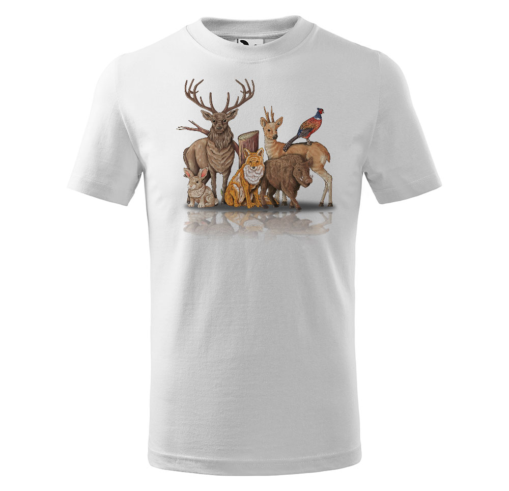 Tričko Forest friends - dětské (Velikost: 134, Barva trička: Bílá)