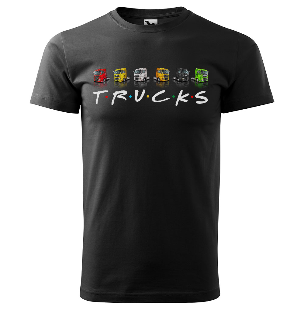 Tričko Trucks (Velikost: 5XL, Typ: pro muže, Barva trička: Černá)