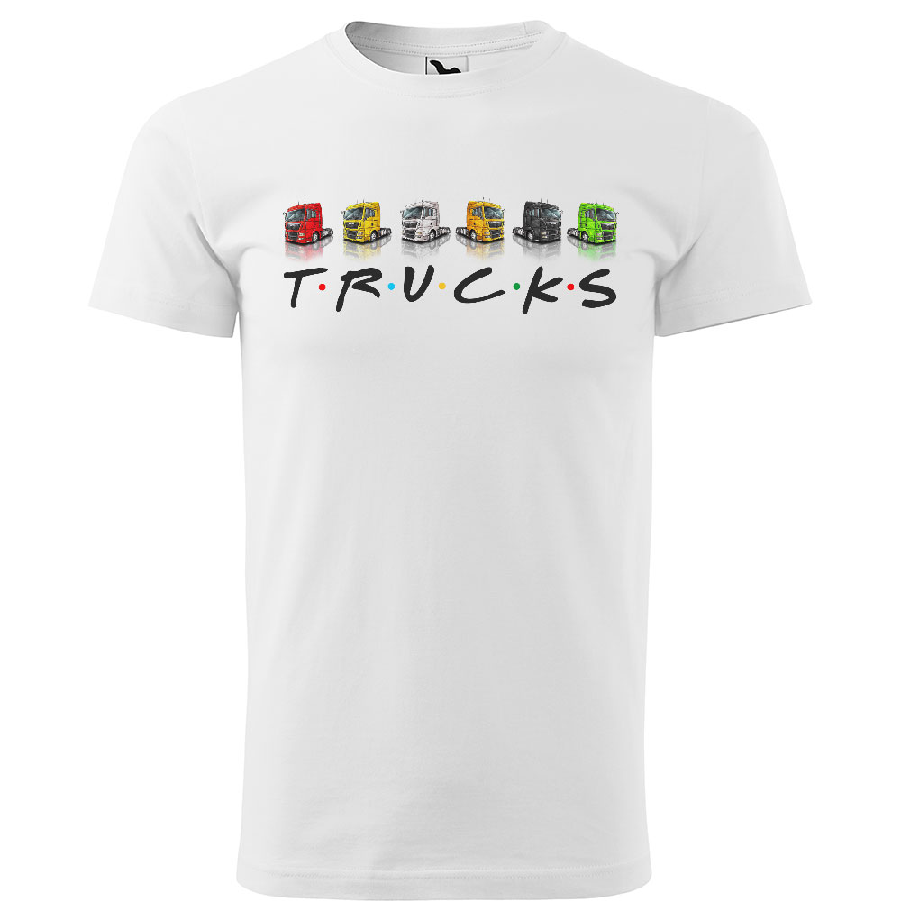 Tričko Trucks (Velikost: 3XL, Typ: pro muže, Barva trička: Bílá)